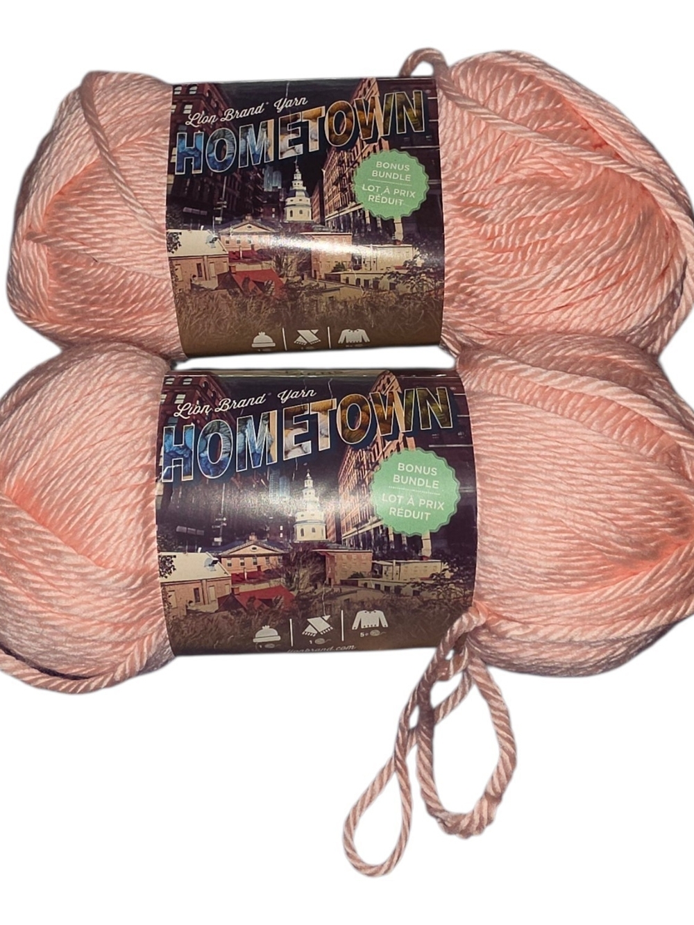 Lion Brand Hometown Providence Pink Yarn 2 Bonus Bundles Discontinued 20oz